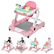 5-In-1 Baby Walker with Wheels, Baby Walkers for Boys Girls 6-18 Months, Foldabl