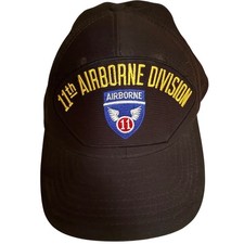 Eagle Crest 11th Airborne Division Hat Mens Black Snapback Military Cap USA Made