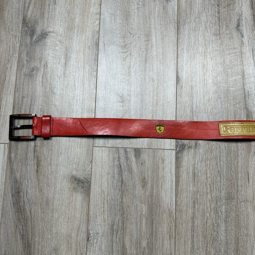 Vintage Ferrari Scuderia Formula F1 Racing Leather Belt Size 102cm (S-M) - Picture 5 of 13