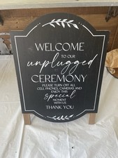 Wedding Sign Unplugged Ceremony Stand Up Sign
