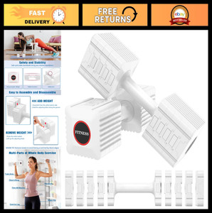 Adjustable Dumbbell Set of 2 - 3.4lb to 12.6lb Hand Weights for Home Gym Fitness