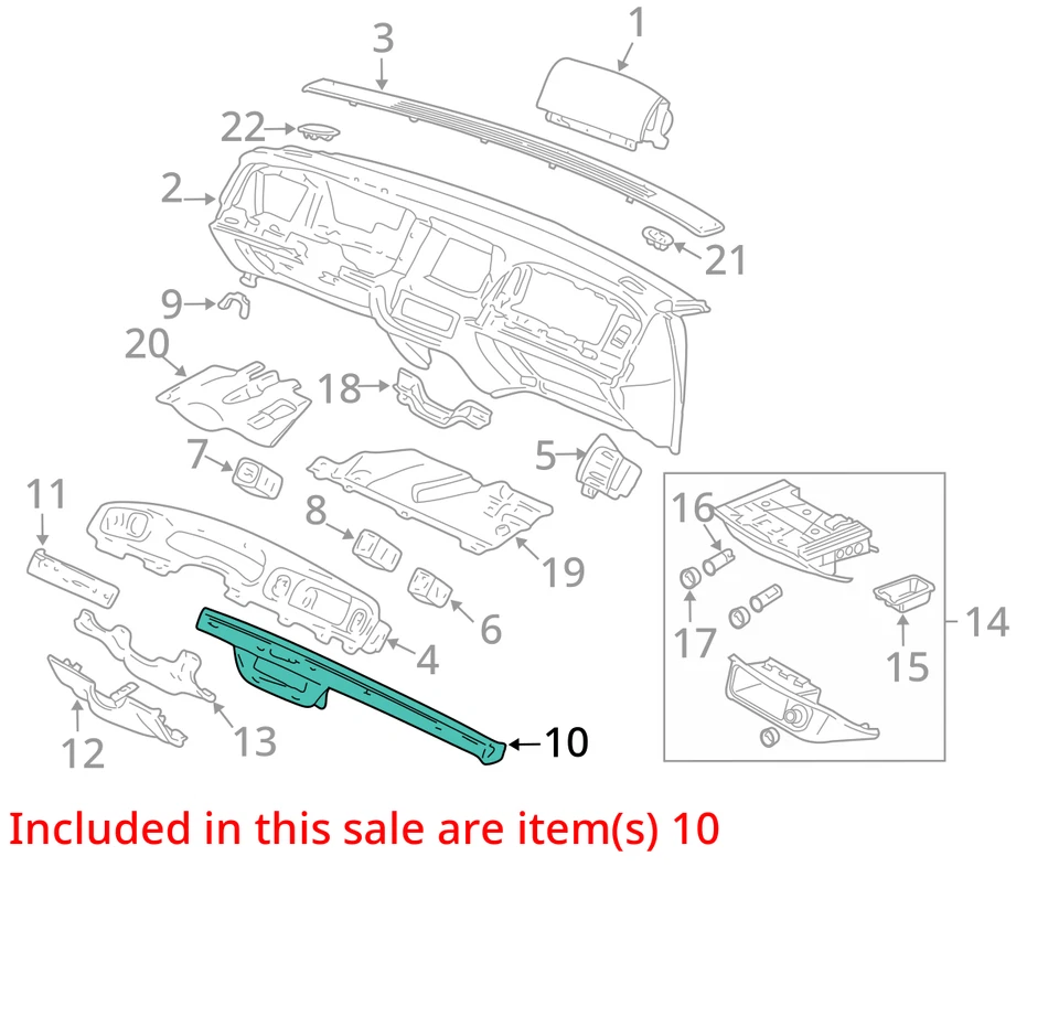 Ford Grand Marquis Taurus X 2006-2011 Mercury moldura 6W3Z54046A62ac - nuevo OEM Foto 3 de 4