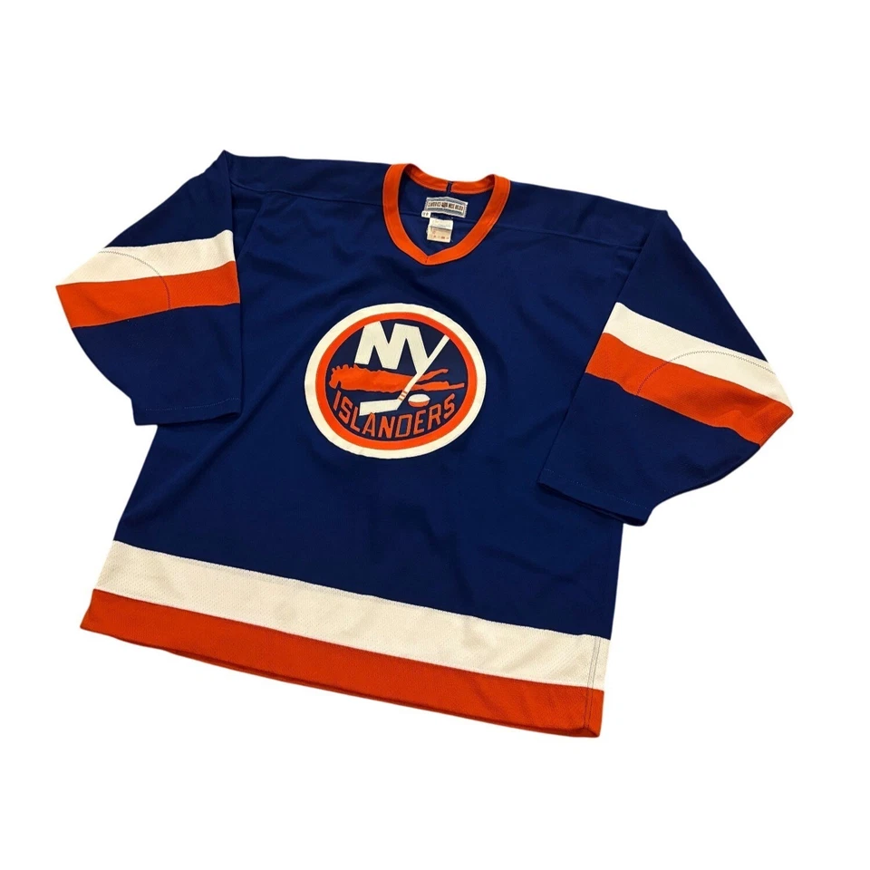 Camiseta deportiva de hockey vintage de los 90 CCM Center Ice New York Islanders auténtica de la NHL 48 Foto 4 de 4