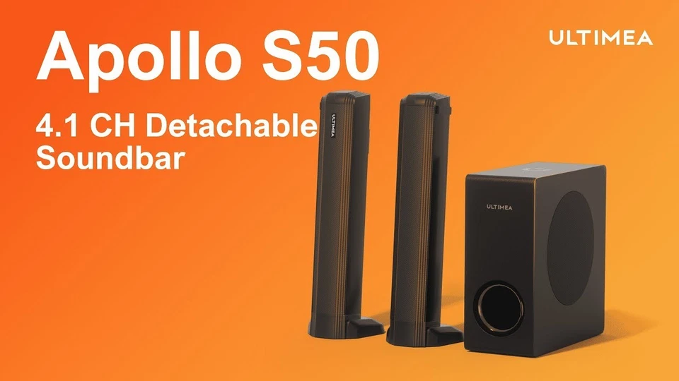 Ultimea Apollo S50 4.1-Kanal abnehmbare Soundbar mit Subwoofer Bluetooth 5.3, - Bild 2 von 4