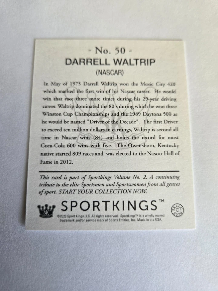 2021 Sportkings Volume 2 MINI Darrell Waltrip HOF NASCAR #50 - Image 2 of 2