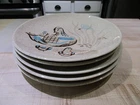Red Wing (5)  Bob White 11” Dinner Plates Designer Charles Murphy Vintage