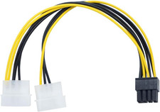 Dual 4 Pin Molex to ATX 8 Pin Video Card GPU Power Supply Cable 8.6''