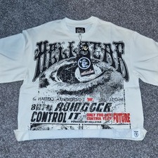Hellstar Mens White Graphic Logo Crew Neck T-...
