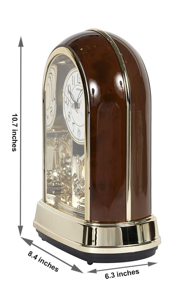 "Crystal Dulcet II" Musical Motion Mantel Clock, Woodgrain - Image 2 of 4
