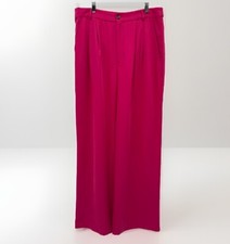 Reformation Womens Mason Relaxed Fit Pants in Corvette Hot Pink Wide Leg Size 12