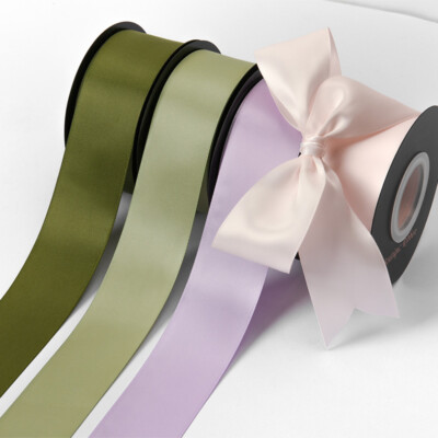 20 Yards Double Face  Satin Ribbon Double Sided Solid Color - 2.5cm 3.2cm 4cm W