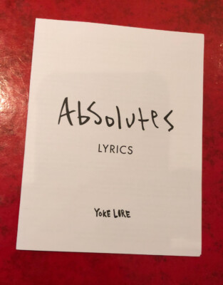 YOKE LORE    Absolutes Lyrics (10 Songs) Official Merchandise - Rare Memorabilia