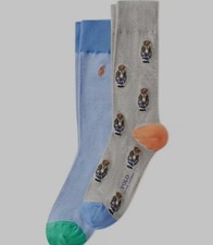 Polo Ralph Lauren Mens Crew Socks Polo Bear Colorful Size 10-13 Preppy Bear
