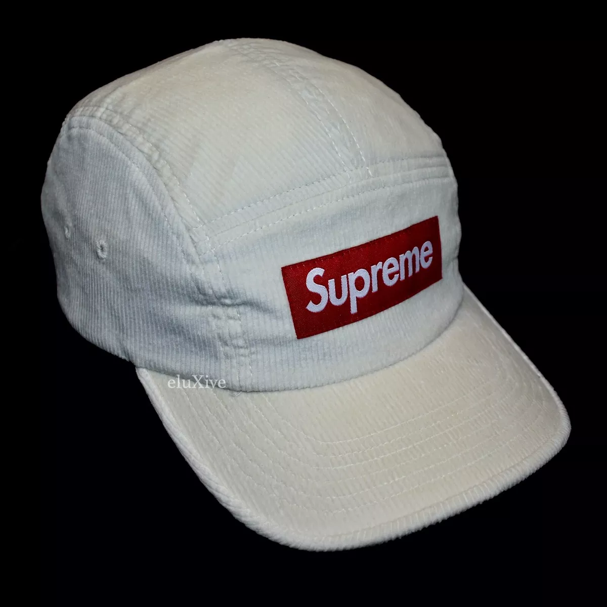 NWT Supreme Loro Piana Corduroy Box Logo Hat Cream White Men'