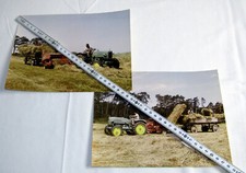 2 Foto MAN 25 PS Dieselschlepper Traktor mit Welger WSA Presse 1960 Original