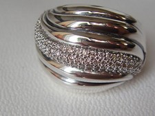 1650 DAVID YURMAN SCULPTED STERLING PAVE DIAMOND RING