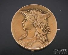 Antique Art Nouveau 14k Yellow Gold Hermes Greek Watch Pin 4.7g i18829