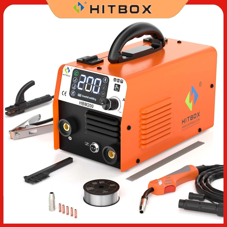 HITBOX 3 IN 1 200A MIG MAG Schweißgerät Fülldraht Schweissgerät Kit fürAnfänger