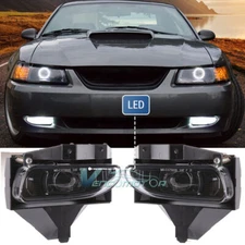 Fit For 1999-2004 Ford Mustang Front Bumper Clear LED Fog Lights Left Right