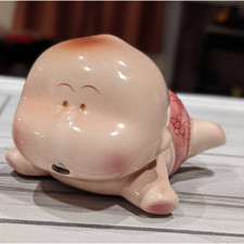 Vintage Piggy Bank - Ceramic Crawling baby
