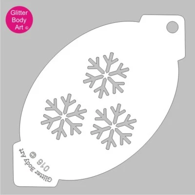GLITTER BODY ART LTD Reusable Christmas Snowflake Face Paint Stencil Template 016 Christmas Party