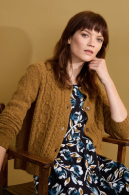 SEASALT CORNWALL  Strick Jacke -tressa Cardigan-m.Wolle aran 24 Eu 52