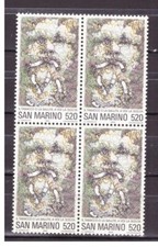 Francobolli San Marino 1980 Lotta Tabacco 520 L MNH QUARTINA SAS1052