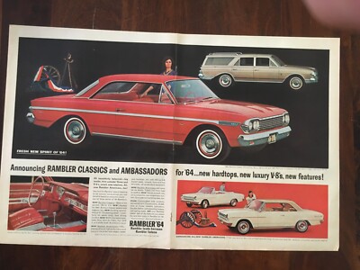 1964 Rambler Classic & American 4 Page AMC American Motors USA Original Mag Ad