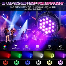 270W RGBW Par Stage Light Waterproof IP65 Disco Lights18 LED DMX512 Strobe Beam