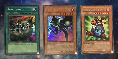 Yu-Gi-Oh! Toon Cards, Lot of 3: Toon World, Toon Summoned Skull, Manga Ryu-Ran