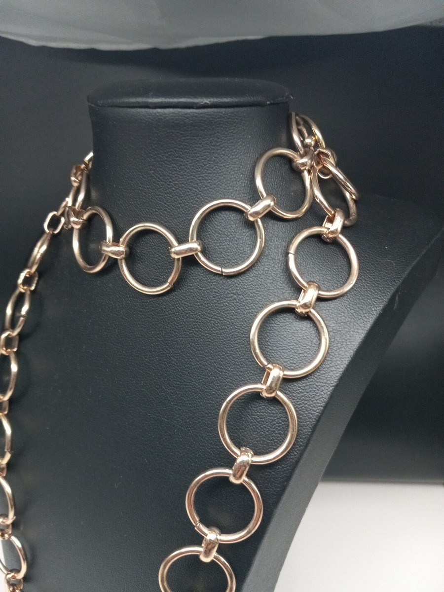 Monet Modernist Gold Tone Open Circle Links 32-in Long Chain Necklace View 3