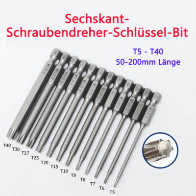T5 - T50 Torx-schraubendreher  Schraubenzieher Schlüssel Mit Loch 50mm - 200mm