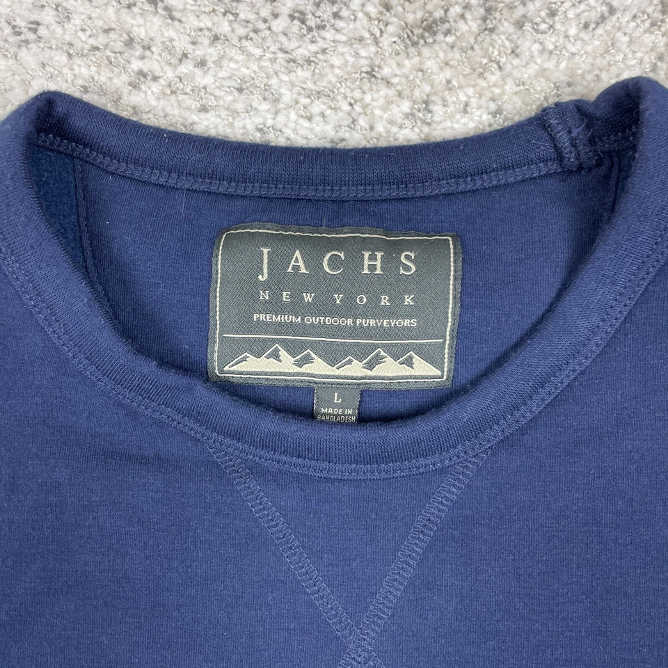 Jachs Sweatshirt Mens Large Sweater Pullover Crew Neck Fleece Navy Blue EUC - Image 4 of 4