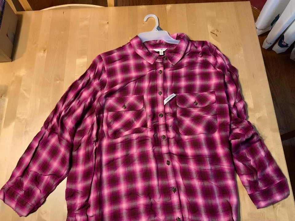 CAMISETA DE FRANELA A CUADROS ROJO OSCURO/BORGOÑA TALLA 3X Foto 2 de 4