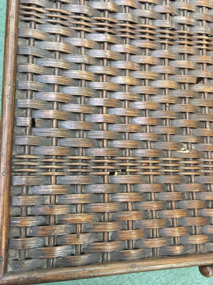 антикварная швейная корзина Heywood Wakefield подставка плетеная полка ротанг коробка для хранения  - Изображение 3 из 4