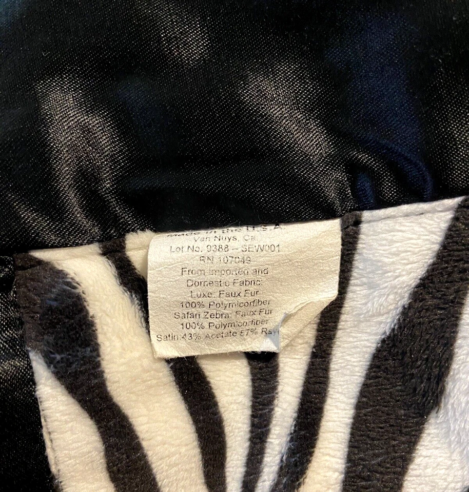 Маленький жираф сафари зебра искусственного меха черный атлас отделки мини детское одеяло 16» - Изображение 3 из 3