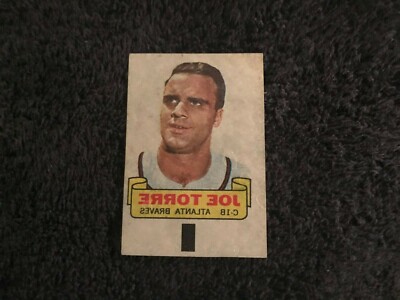 1966 Topps Rub Offs Transfer Joe Torre Braves HOF EX/MT CENTERED SHIPS FREE