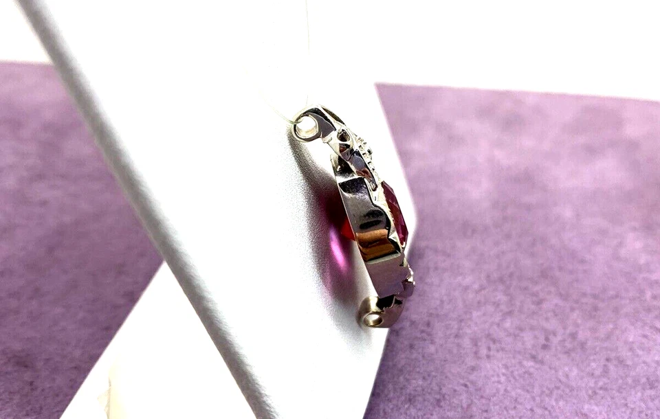 14kt White Gold .06 CTW SI1, I-J Synthetic Ruby Watch Pendant I-92184 - Image 3 of 4