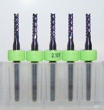 (5) 2.10mm (.0827") DIAMOND CUT CARBIDE ROUTER BURRS, FT WITH RING 2100.0827.315