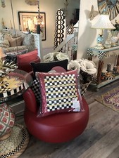 MacKenzie-Childs Courtly Check Holiday Regiment Square Pillow Courtly Check