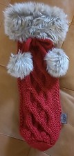 Ugg Red Christmas Holiday Stocking With Faux Fur Top And Tassles