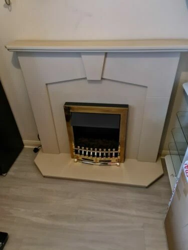 Brass White Electric Fireplaces