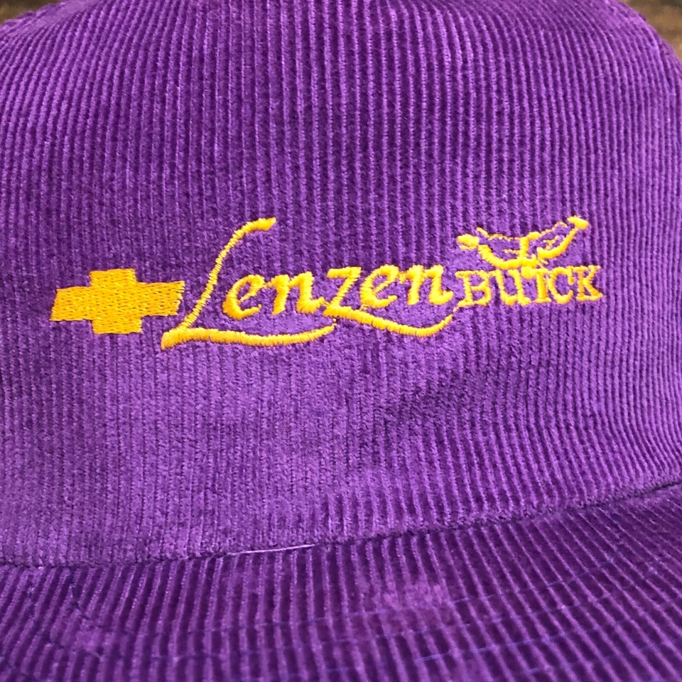 De Colección Lenzen Buick Sombrero Gorra Snapback Para Hombres Púrpura Pana Chaska Minnesota Años 90 LEER Foto 3 de 4