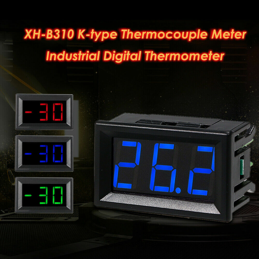 XH-B310 K Type Digital Thermometer DC 12V LED Temperature Meter -30