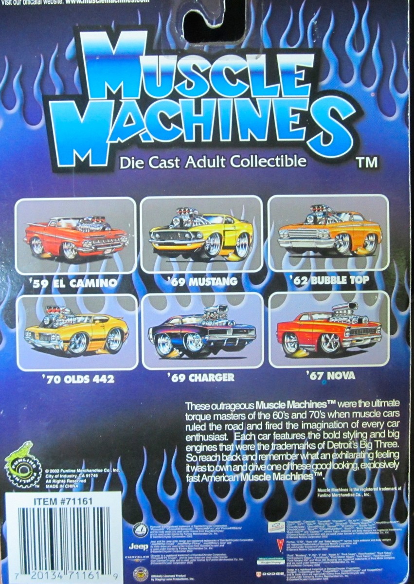 FIVE STATE DRIVE デモ 3枚セット 廃盤 Muscle Machines White w/Flames '65 Chevelle Wagon 02-106 Die Cast