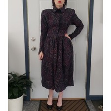 80s Silk and Wool Blend Paisley and Floral Skirt Set