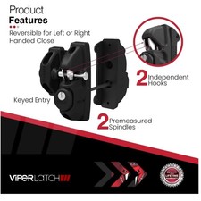 Black Gate Latch - Key Lockable Both Sides