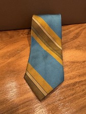 Vintage Retro 70s Wemlon By Wembley Mens Neck Tie 54 x2.5 Aqua Brown Striped