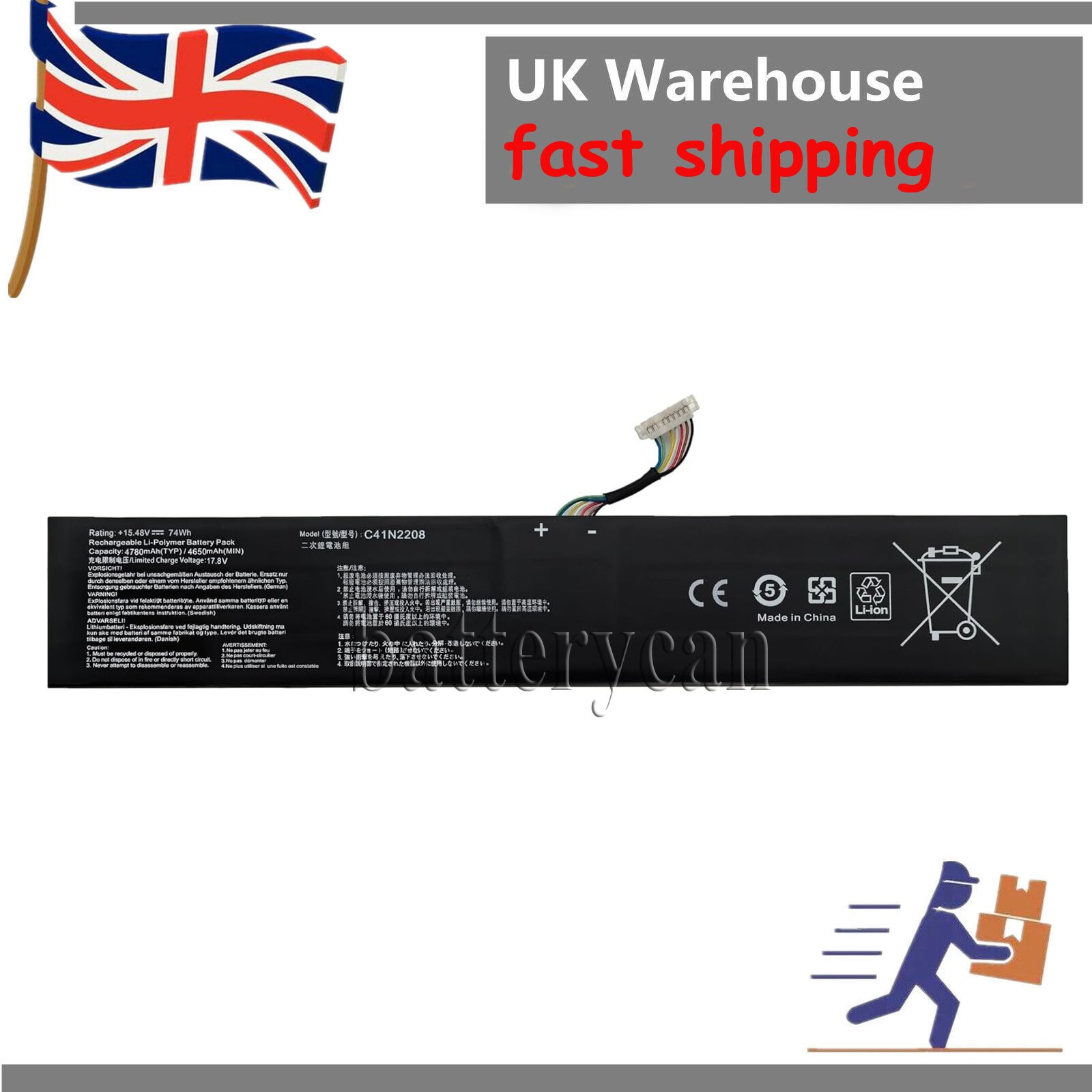74Wh Expand Battery For Asus ROG Ally RC71L Gaming Handheld Player C41N2208