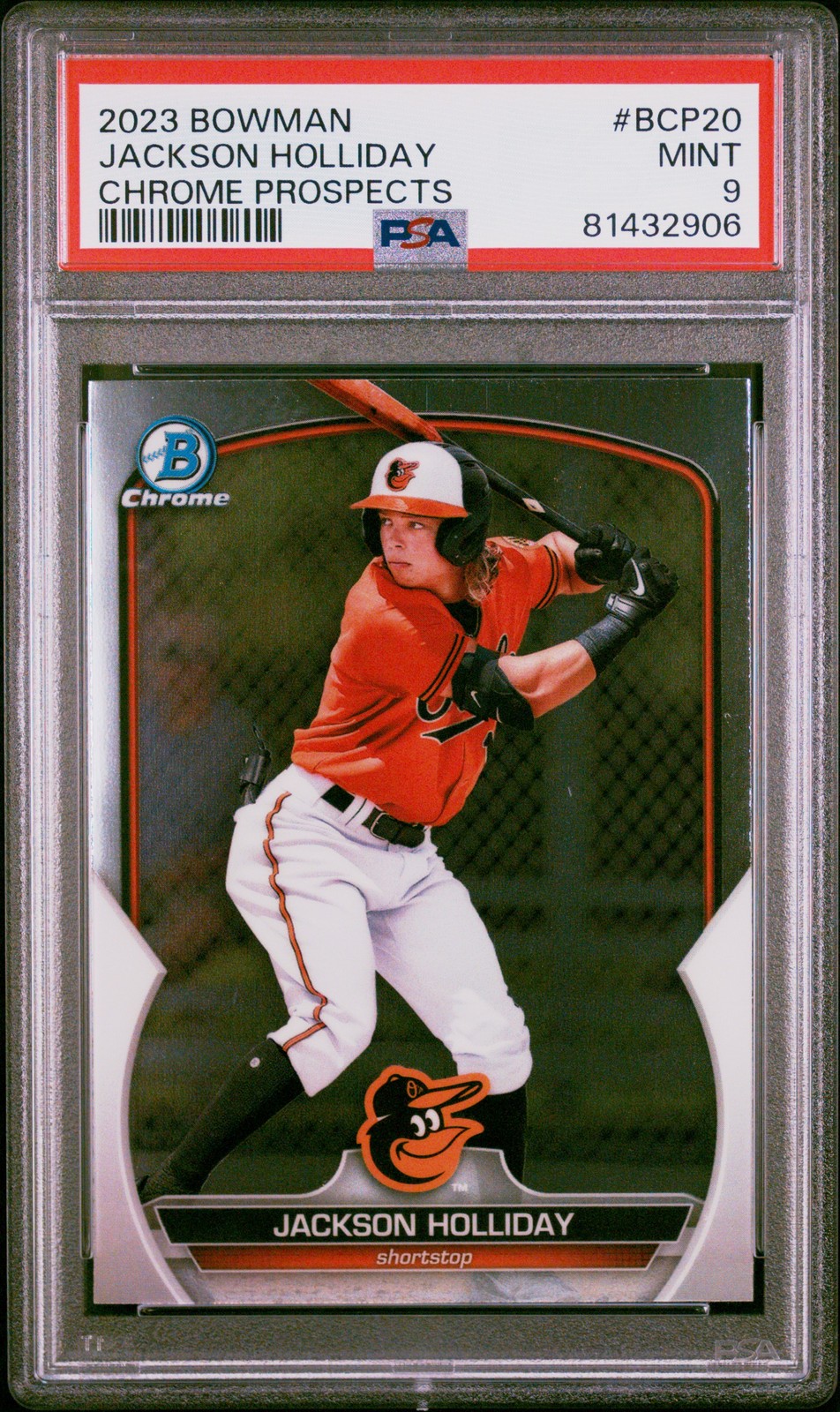 2023 BOWMAN CHROME PROSPECTS #BCP20 JACKSON HOLLIDAY PSA 9